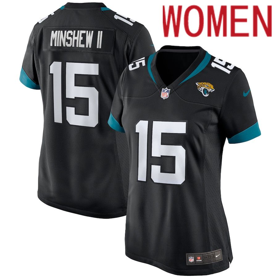 Women Jacksonville Jaguars 15 Gardner Minshew II Nike Black Game Player NFL Jersey